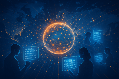 Stylized globe with digital connections