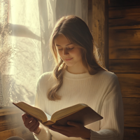 Woman reading Bible